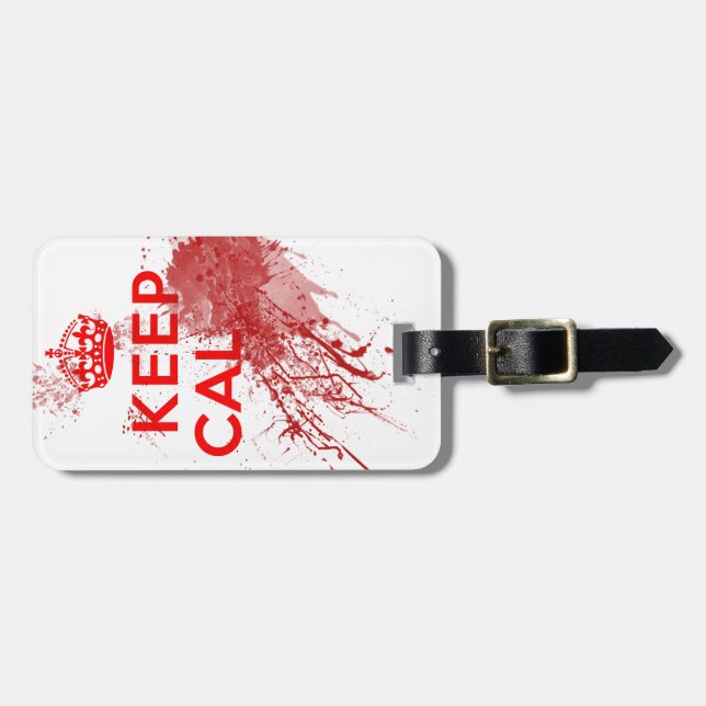 Keep Calm Bloody Zombie Luggage Tag (Front Horizontal)