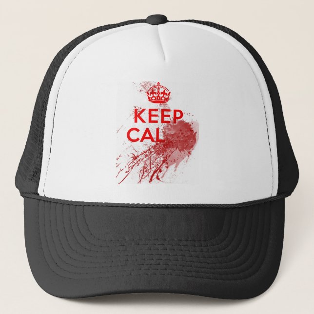 Keep Calm Bloody Zombie Trucker Hat (Front)