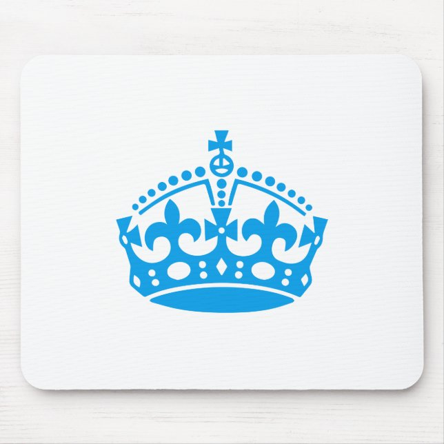 Keep calm blue victory crown mouse pad (Front)