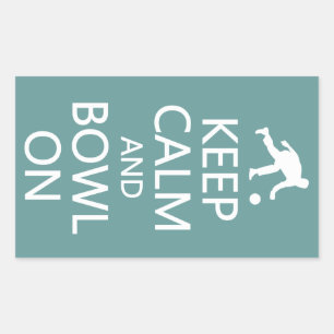 Keep Calm & Bowl On custom colour stickers