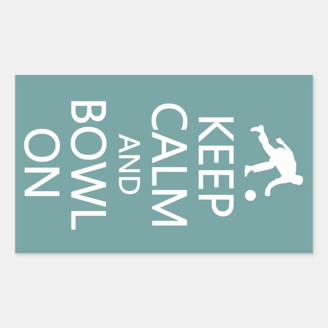 Keep Calm & Bowl On custom colour stickers (Front)
