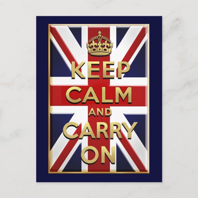 Keep Calm British flag Postcard (Front)