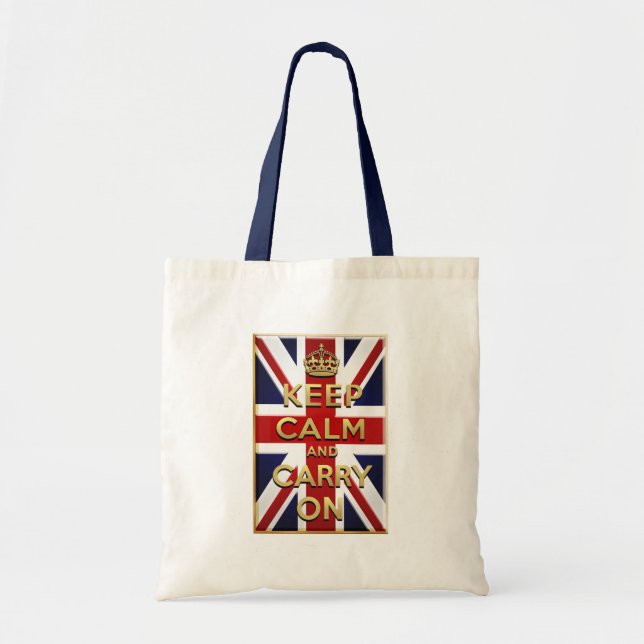 Keep Calm British flag Tote Bag (Front)