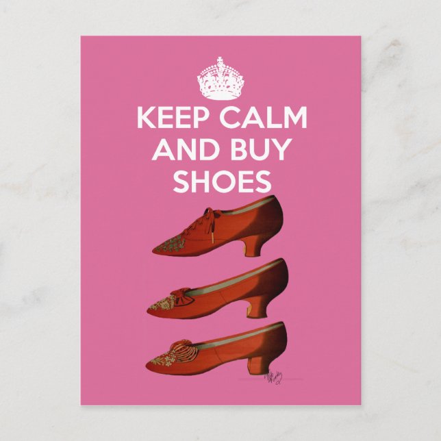 Keep Calm Buy Shoes 2 Postcard (Front)