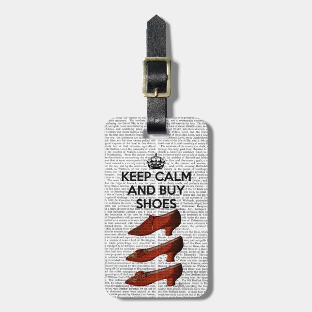 Keep Calm Buy Shoes Luggage Tag (Front Vertical)