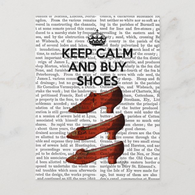 Keep Calm Buy Shoes Postcard (Front)