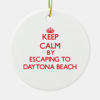 Keep calm by escaping to Daytona Beach Florida Ceramic Tree Decoration