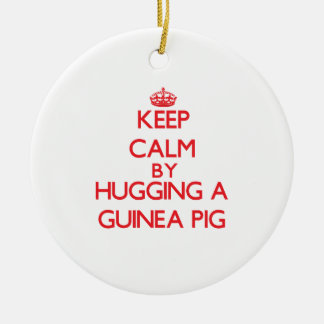 Keep calm by hugging a Guinea Pig Ceramic Tree Decoration