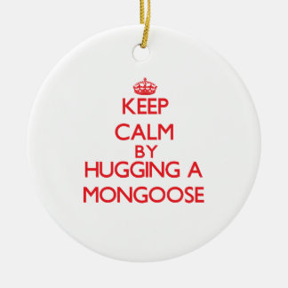 Keep calm by hugging a Mongoose Ceramic Tree Decoration