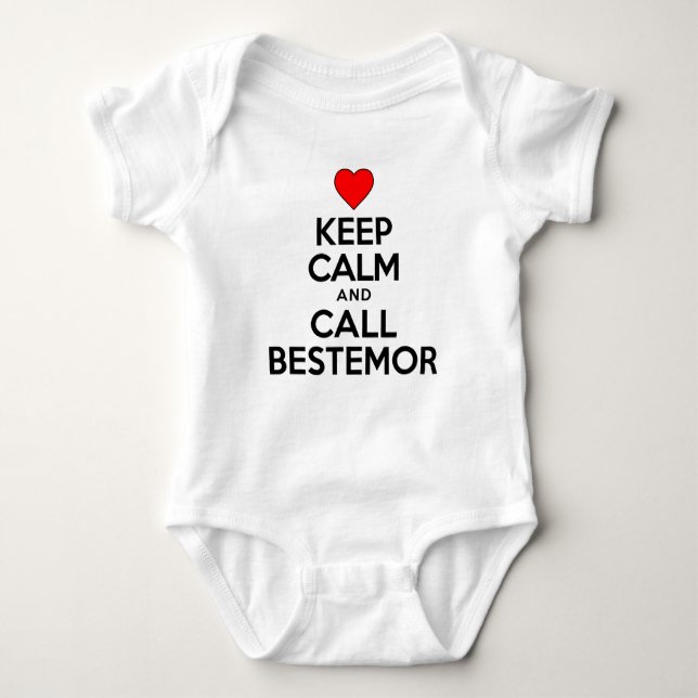 Keep Calm Call Bestemor Baby Bodysuit (Front)