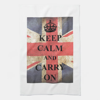 Keep Calm Carry On British Flag Tea Towel