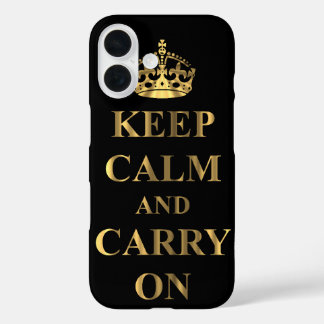 Keep calm & carry on iPhone 16 case