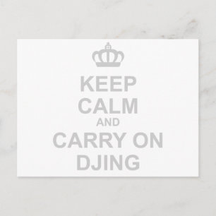 Keep Calm & Carry On DJing - DJ Disc Jockey Music Postcard