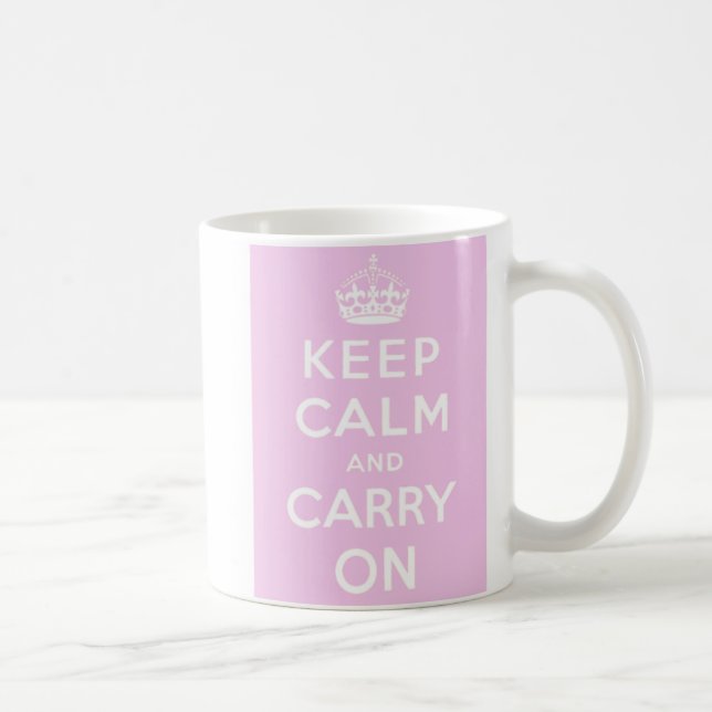Keep Calm Carry On Mug - Pink (Right)