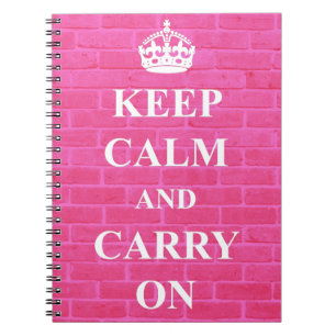 Keep Calm & Carry On Pink Notebook