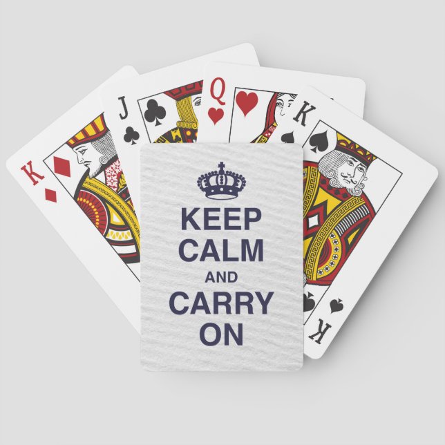 Keep Calm Carry On Saying Playing Cards (Back)