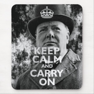 Keep Calm & Carry On Winston Churchill Mouse Pad