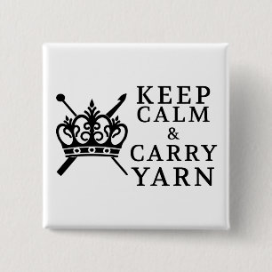 Keep Calm Carry Yarn • Crafts 15 Cm Square Badge