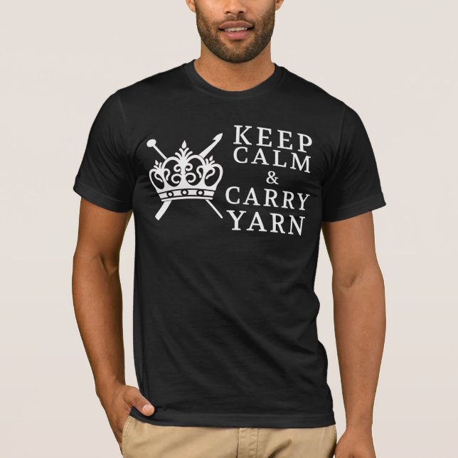 Keep Calm Carry Yarn • Crown Logo {Dark} T-Shirt (Front)