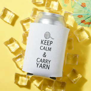 Keep Calm Carry Yarn Custom Colour Light Can Cooler