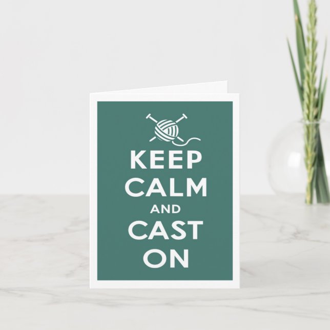 Keep Calm & Cast On Notecard (Front)
