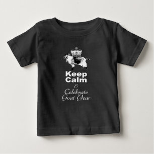 Keep Calm Celebrate Goat Year baby black T-shirt