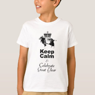 Keep Calm Celebrate Goat Year Kids White T-shirt