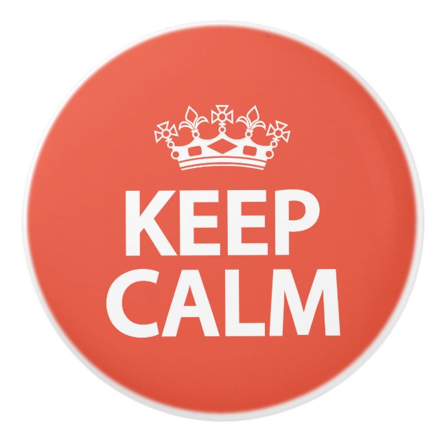 Keep calm ceramic knob (Front)