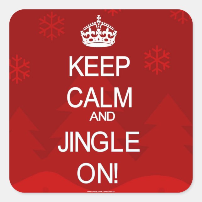 Keep Calm Christmas Jingle red stickers (Front)