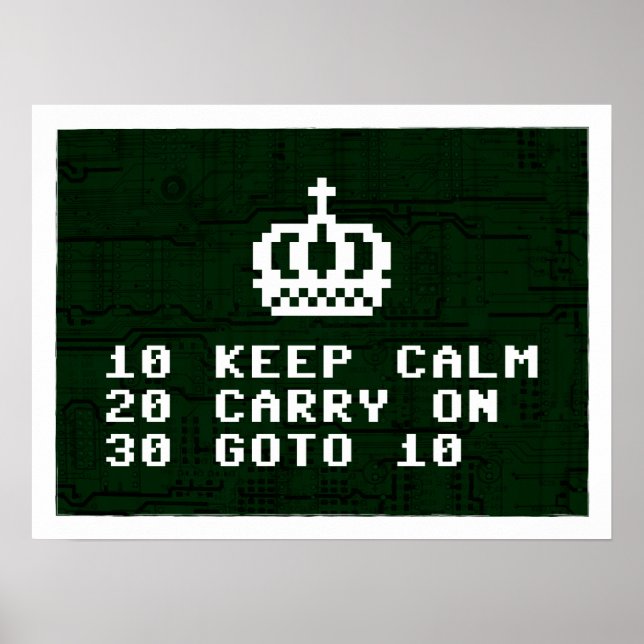 Keep Calm & Computer On Poster (Front)