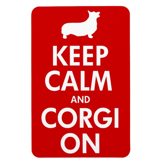 Keep Calm Corgi On Large Car Magnet (Vertical)