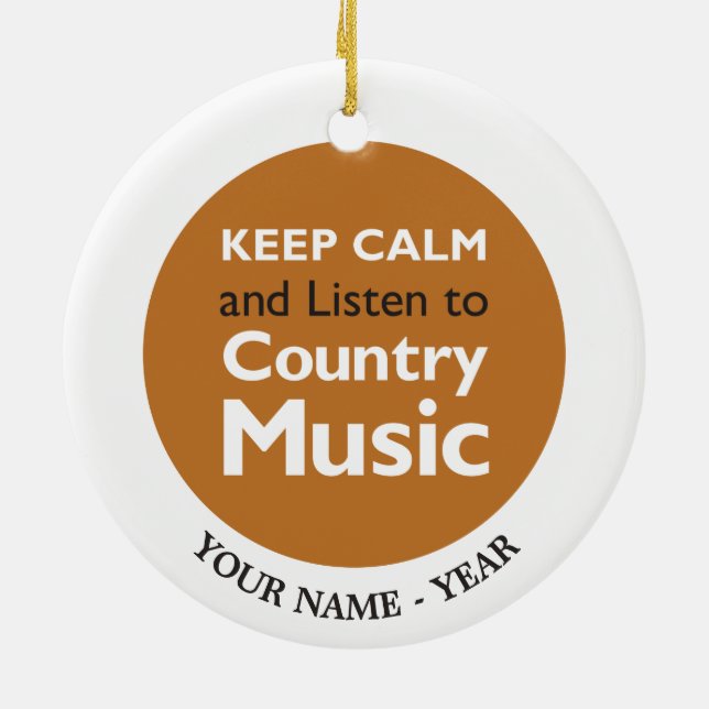 Keep Calm Country Ceramic Tree Decoration (Back)