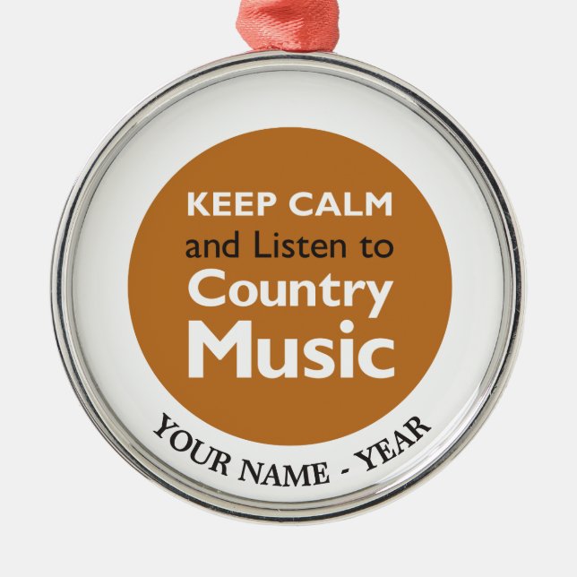 Keep Calm Country Metal Tree Decoration (Front)