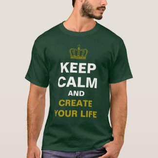 KEEP CALM & Crown gold + your own text T-Shirt