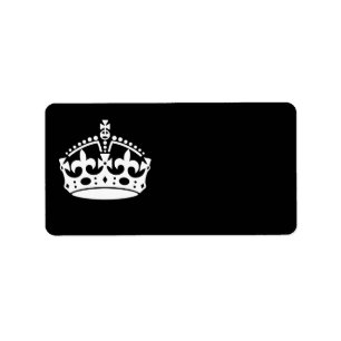 KEEP CALM CROWN Icon on Black Customise This Label