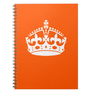 KEEP CALM CROWN Icon on Orange Customise This Notebook