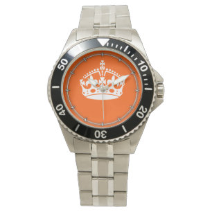 KEEP CALM CROWN Icon on Orange Customise This Watch