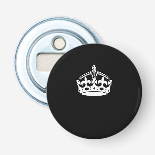 Keep Calm Crown on Black Bottle Opener
