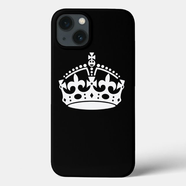 KEEP CALM CROWN on Black Customise This! Case-Mate iPhone Case (Back)