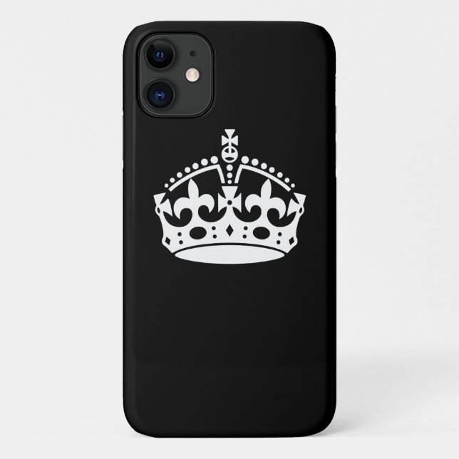 KEEP CALM CROWN on Black Customise This! Case-Mate iPhone Case (Back)