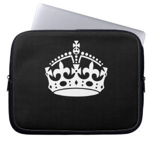 KEEP CALM CROWN on Black Customise This! Laptop Sleeve