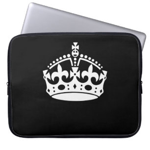 KEEP CALM CROWN on Black Customise This! Laptop Sleeve