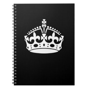 KEEP CALM CROWN on Black Decor Spiral Notebook