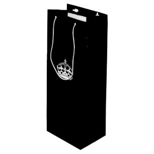 Keep Calm Crown on Black Wine Gift Bag