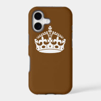 Keep Calm Crown on Brown Decor
