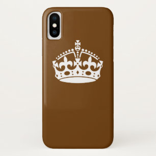 Keep Calm Crown on Brown Decor Case-Mate iPhone Case