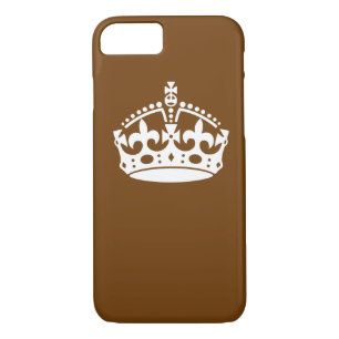 Keep Calm Crown on Brown Decor iPhone 8/7 Case