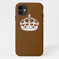Keep Calm Crown on Brown Decor