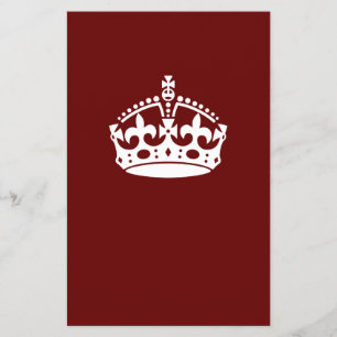 Keep Calm Crown on Burgundy Red Decor Flyer