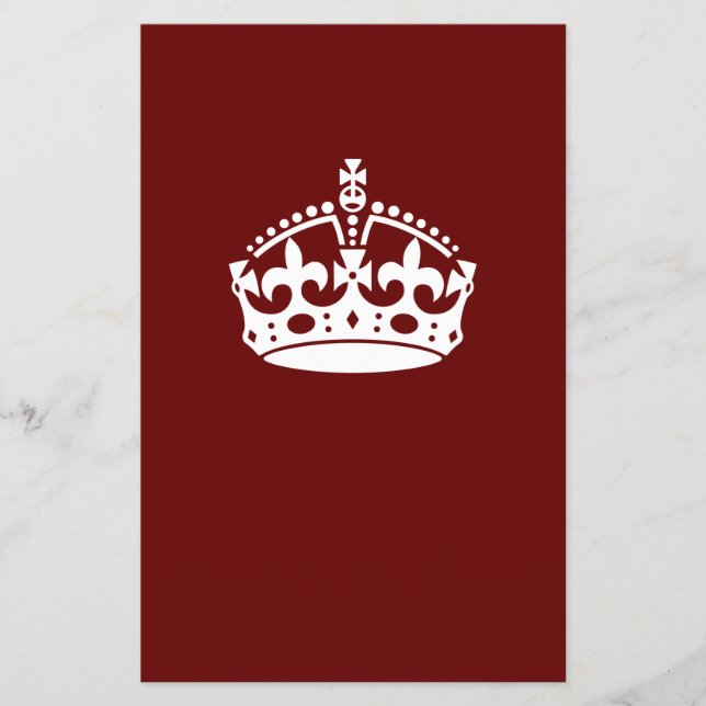 Keep Calm Crown on Burgundy Red Decor Flyer (Front)